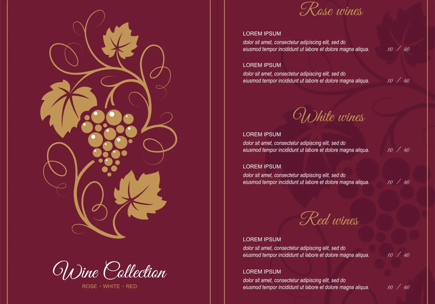 メニューのデザイン